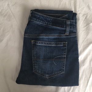 High rise dark wash jeans